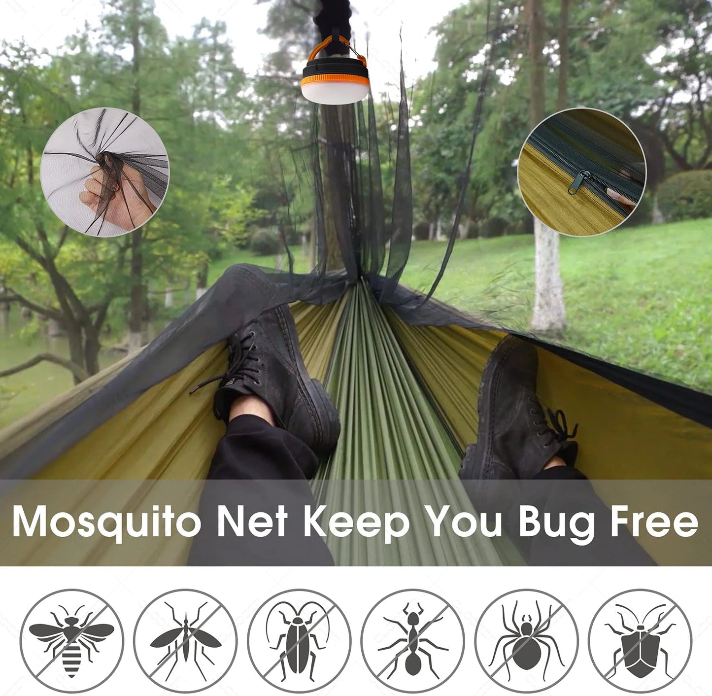 Camping Hammock With Mosquito Net And Rain Tent